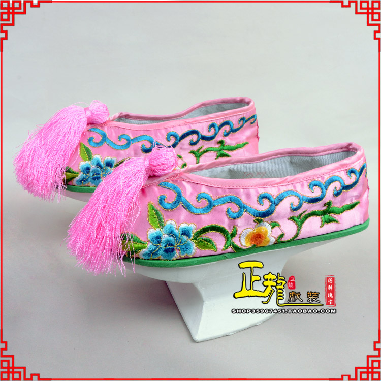 南浔京越剧戏鞋花盆底清朝皇后贵妃宫女花盆底 旗鞋