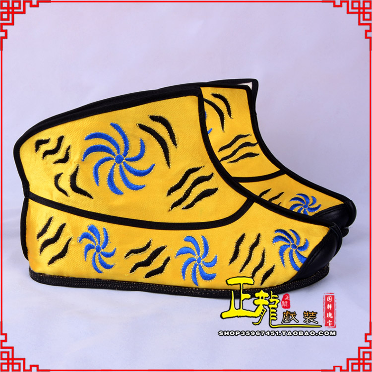 南浔.美猴王靴子虎纹靴金黄快靴 猴鞋