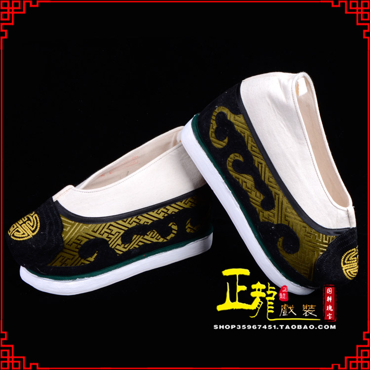 南浔戏鞋方口鞋老生鞋老旦鞋三义斋纸底内高福字履