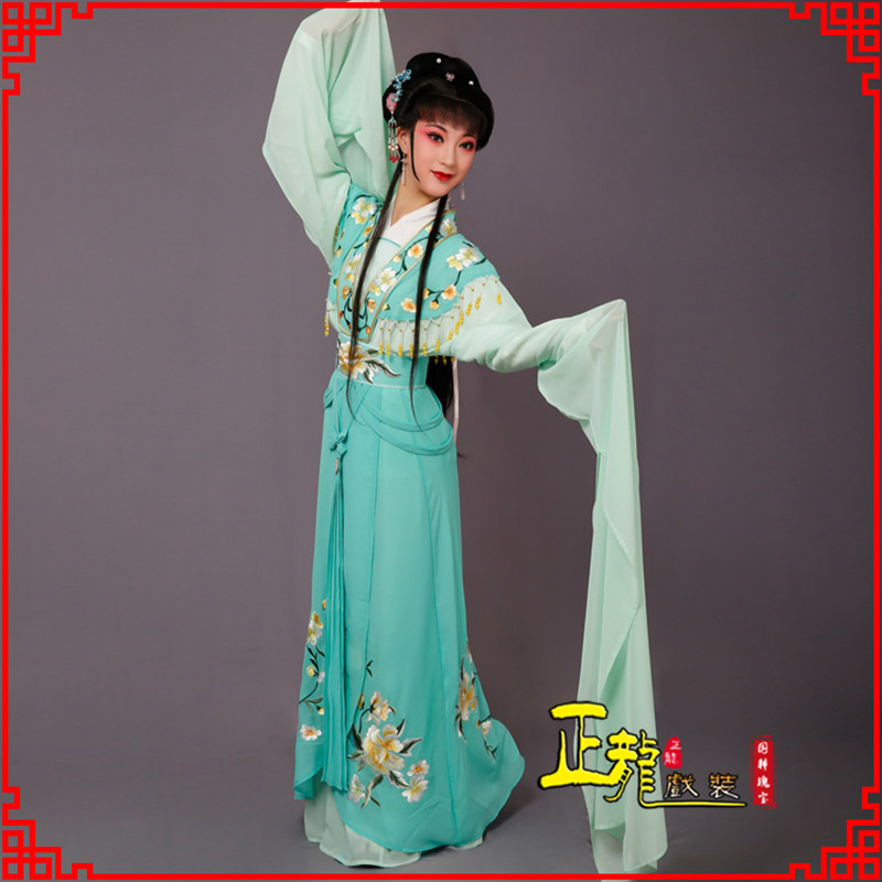 南浔青衣水袖戏服演出服 云肩花旦衣